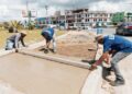 Alcaldía del DN reconstruye aceras de la rotonda de avenida Los Próceres